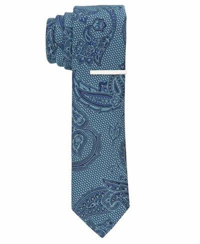 Perry Ellis Men's Santord Paisley Tie In Aqua,blue