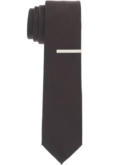 Perry Ellis Men's Sateen Slim Tie In Brown