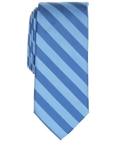Perry Ellis Men's Satin Stripe Solid Tie In Blue