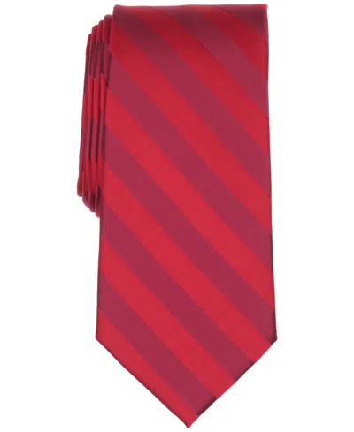 Perry Ellis Men's Satin Stripe Solid Tie In Red