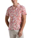 Perry Ellis Men's Short Sleeve Button-front Abstract Leaf Print Camp Shirt