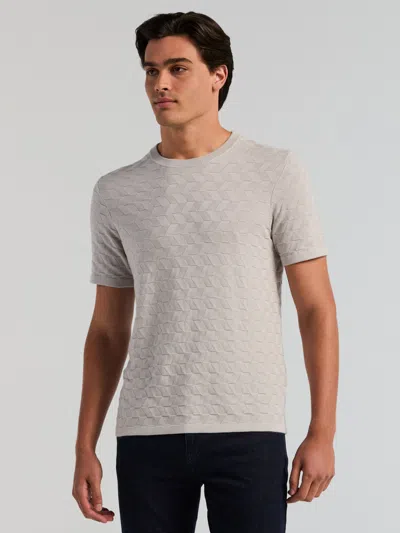 Perry Ellis Men's Short Sleeve Herringbone Crew Sweater In Gray Violet