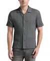 Perry Ellis Men's Ribbed Stripe Shirt In Gray
