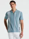 Perry Ellis Men's Short Sleeve Tech Stretch Zip Polo
