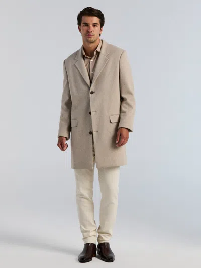 Perry Ellis Men's Single Breast 3-button Overcoat In Alpaca Heather,brown