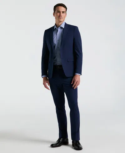 Perry Ellis Men's Skinny Fit Mini Houndstooth Suit Jacket In Blue