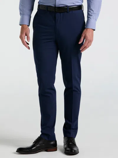 Perry Ellis Men's Skinny Fit Mini Houndstooth Suit Pants In Blue