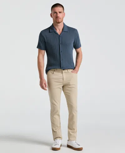 Perry Ellis Men's Slim Fit 5 Pocket Denim Pants In Bone Wash,beige