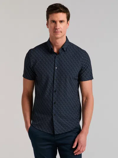 Perry Ellis Men's Slim Fit Abstract Square Print Shirt In Dark Sapphire,blue