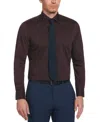 Perry Ellis Men's Slim Fit Solid Dress Shirt In Dark Burgundy,pink