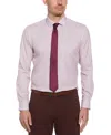 Perry Ellis Men's Slim Fit Button-down Stretch Gingham Dress Shirt In Salmon,red