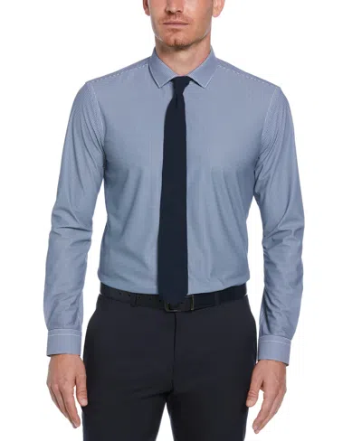 Perry Ellis Men's Slim Fit Checkered Button-down Dress Shirt In New Blue