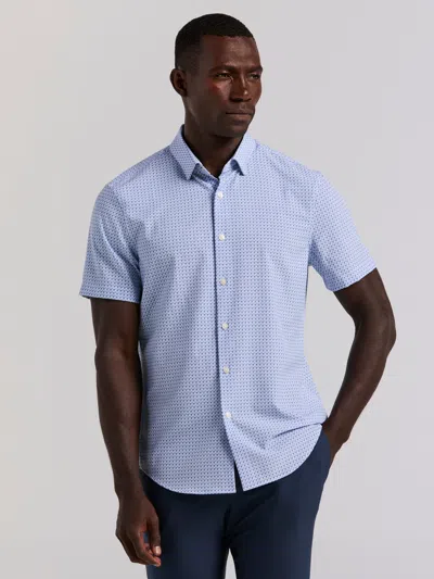 Perry Ellis Men's Slim Fit Cube Geometric Print Shirt In Blue