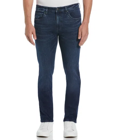 Perry Ellis Men's Slim Fit Dark Wash Indigo 5-pocket Denim Jeans In Dark Indigo,blue