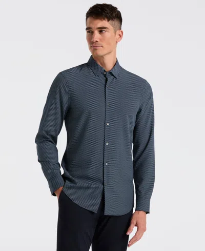 Perry Ellis Men's Slim Fit Geometric Print Shirt In Blue