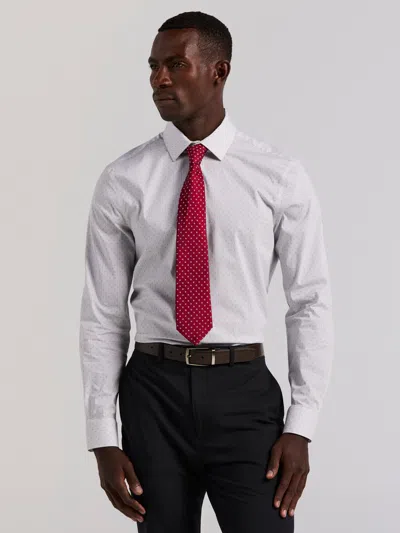 Perry Ellis Men's Slim Fit Dot Stripe Dress Shirt In White