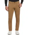 Perry Ellis Men's Slim Fit Dyed Solid Twill Five Pocket Pants In Elmwood,brown