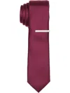 Perry Ellis Men's Slim Fit Fineline Solid Tie In Burgundy
