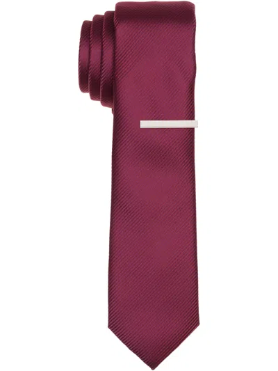 Perry Ellis Men's Slim Fit Fineline Solid Tie In Burgundy