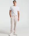Perry Ellis Men's Slim Fit Flat Front Linen Blend Chino Pants In Natural Linen,beige
