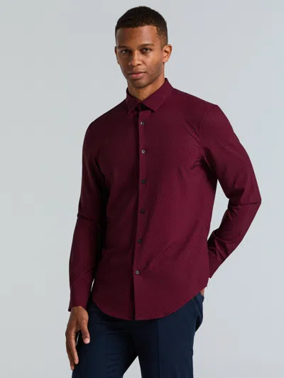 Perry Ellis Men's Slim Fit Geo Print Shirt In Burgundy
