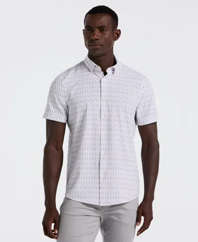 Perry Ellis Men's Slim Fit Geo Print Shirt In White