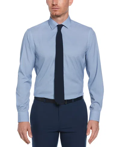 Perry Ellis Men's Slim Fit Houndstooth Button-down Dress Shirt In Navy,blue