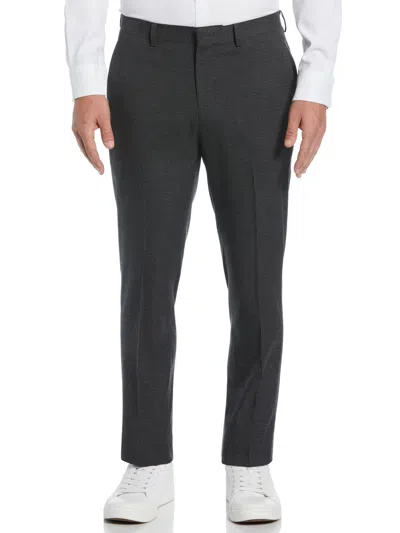 Perry Ellis Men's Slim Fit Houndstooth Suit Pants In Dark Charcoal,black