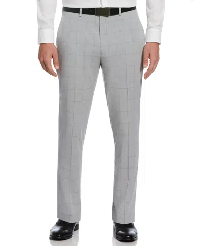 Perry Ellis Men's Slim Fit Checkered Suit Pants In Light Grey,gray