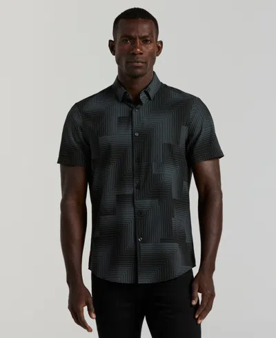 Perry Ellis Men's Slim-fit Linear Geo Print Stretch Shirt In Multi