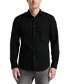 Perry Ellis Men's Slim Fit Long Sleeve Button-front Dobby Cotton Shirt In Black