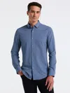 Perry Ellis Men's Slim Fit Total Stretch Geo Print Shirt In Blue