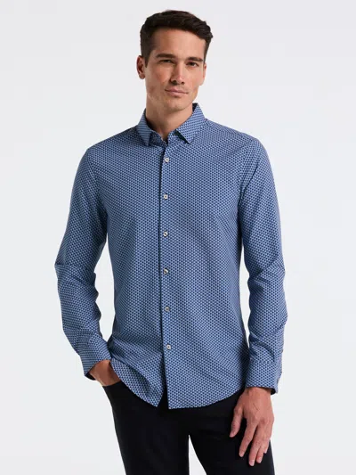 Perry Ellis Men's Slim Fit Long Sleeve Geo Print Shirt In Blue