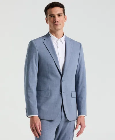 Perry Ellis Men's Slim Fit Plaid Print Suit Jacket In Blue