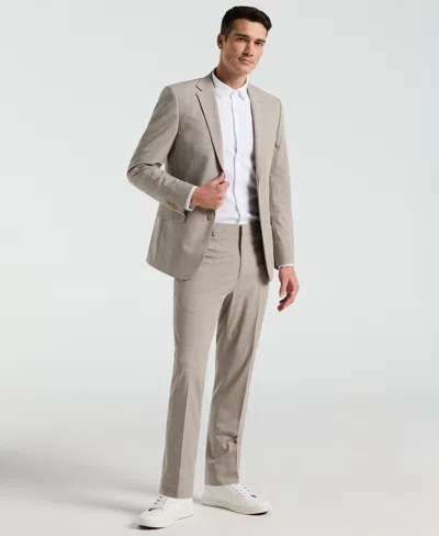 Perry Ellis Men's Slim Fit Plaid Print Suit Pants In Brown