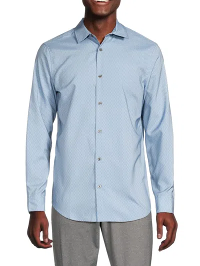 Perry Ellis Men's Slim Fit Print Shirt In Blue