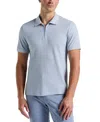 Perry Ellis Men's Ribbed Quarter Zip Polo In Blue