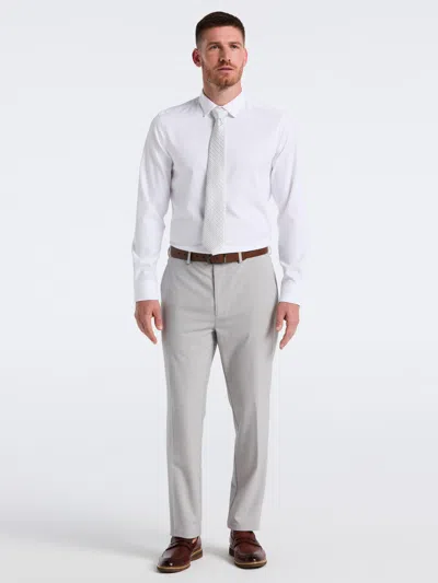 Perry Ellis Men's Slim Fit Seersucker Stripe Suit Pants In White
