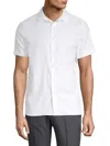 Perry Ellis Men's Slim Fit Short Sleeve Button Down Shirt In Bright White