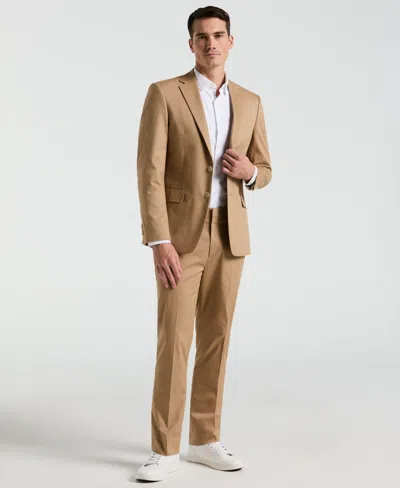 Perry Ellis Men's Slim Fit Solid Cotton Blend Suit Pants In Brown