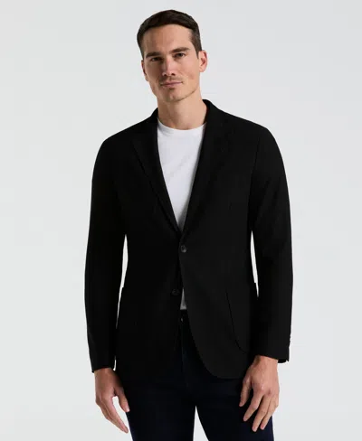 Perry Ellis Men's Slim Fit Solid Knit Blazer Jacket In Black