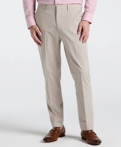 Perry Ellis Men's Slim Fit Solid Linen Blend Pants In Sand,beige