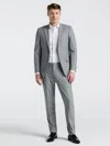 Perry Ellis Men's Slim Fit Solid Linen Blend Suit Jacket In Gray