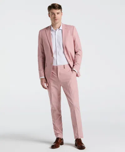 Perry Ellis Men's Slim Fit Solid Linen Blend Suit Jacket In Pink