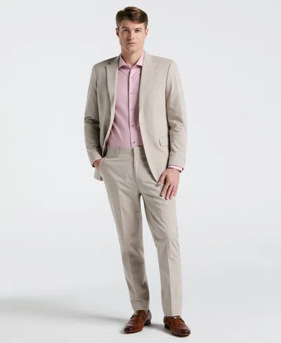 Perry Ellis Men's Slim Fit Solid Linen Blend Suit Jacket In Sand,beige