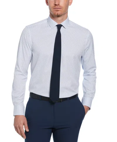 Perry Ellis Men's Slim Fit Stretch Button-down Circle Print Dress Shirt In Navy,blue