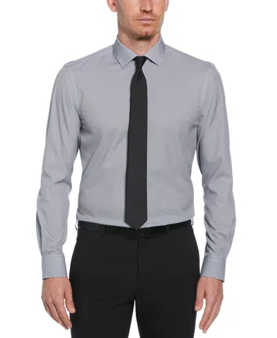 Perry Ellis Men's Slim Fit Stretch Houndstooth Dress Shirt In Black