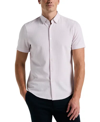Perry Ellis Men's Slim-fit Stretch Solid Button-down Seersucker Shirt
