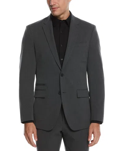 Perry Ellis Men's Slim Fit Stretch Textured Tech Suit Jacket In Charcoal,gray