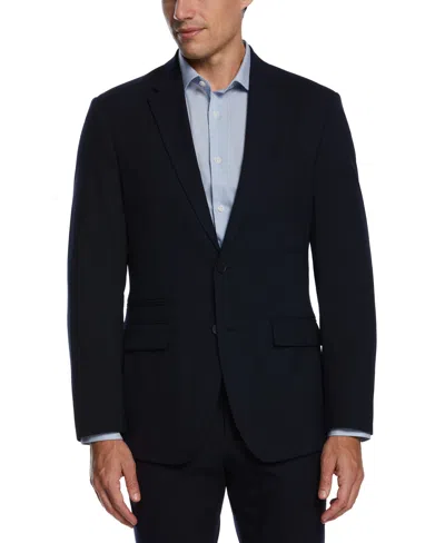 Perry Ellis Men's Slim Fit Stretch Textured Tech Suit Jacket In Dark Sapphire,blue